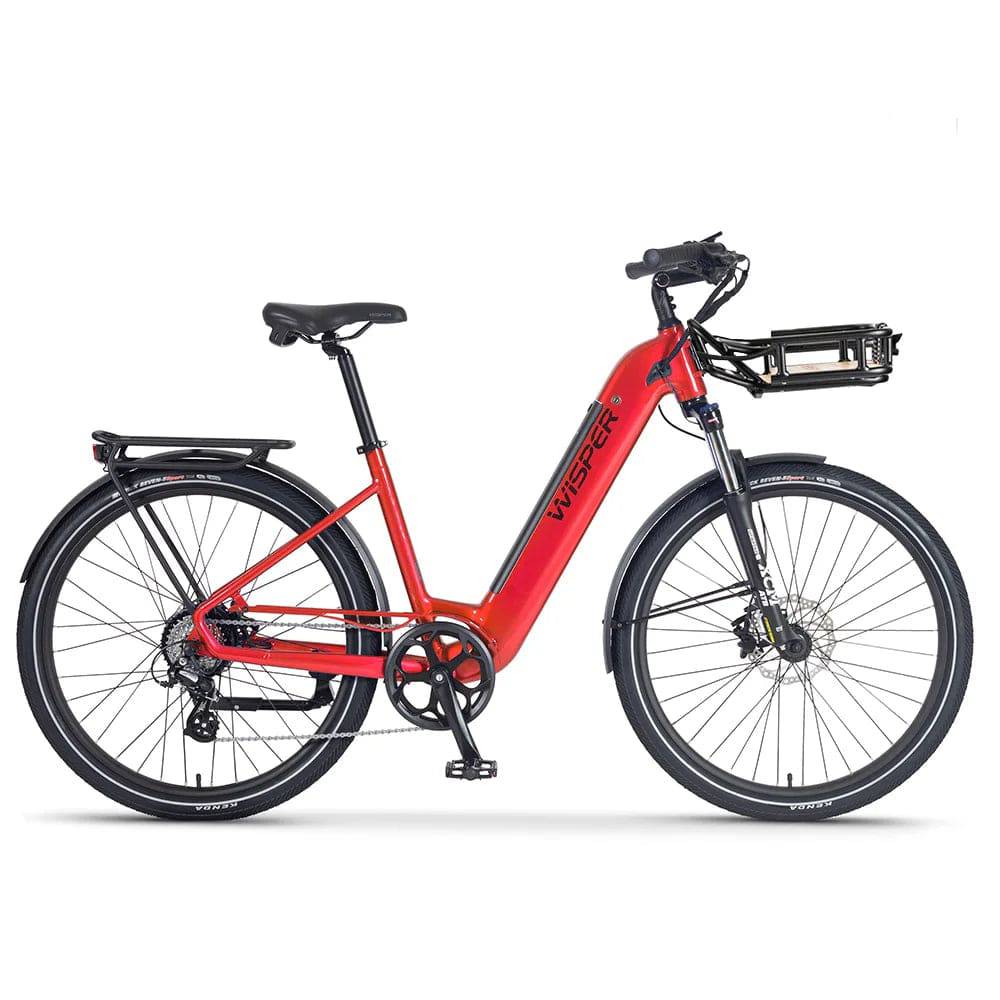 Wisper Wayfarer H7 Hub-Drive Step-Through E-Bike - Pillar Box Red - Swift Ebike Hub