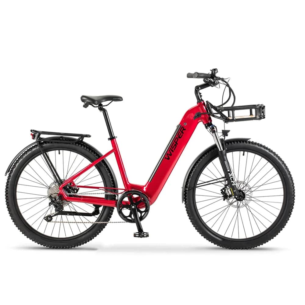 Wisper Wayfarer H7 Hub-Drive Step-Through E-Bike - Pillar Box Red - Swift Ebike Hub