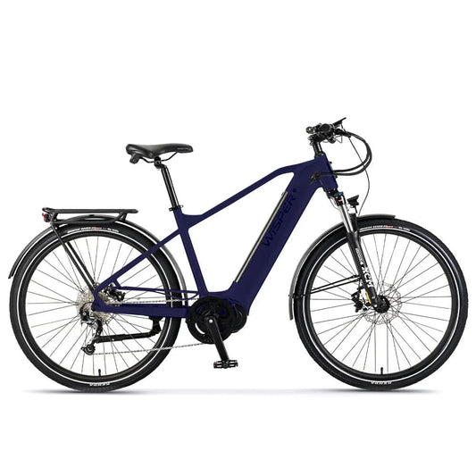 Wisper Wayfarer M9 Mid-Drive Crossbar E-Bike - Midnight Blue - Swift Ebike Hub