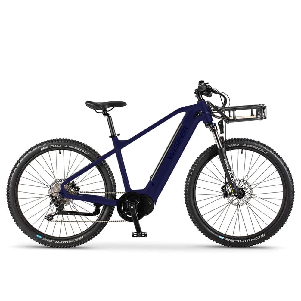 Wisper Wayfarer M9 Mid-Drive Crossbar E-Bike - Midnight Blue - Swift Ebike Hub